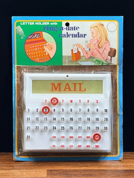 Other - Vintage Letter Holder with Ring-A-Date Calendar